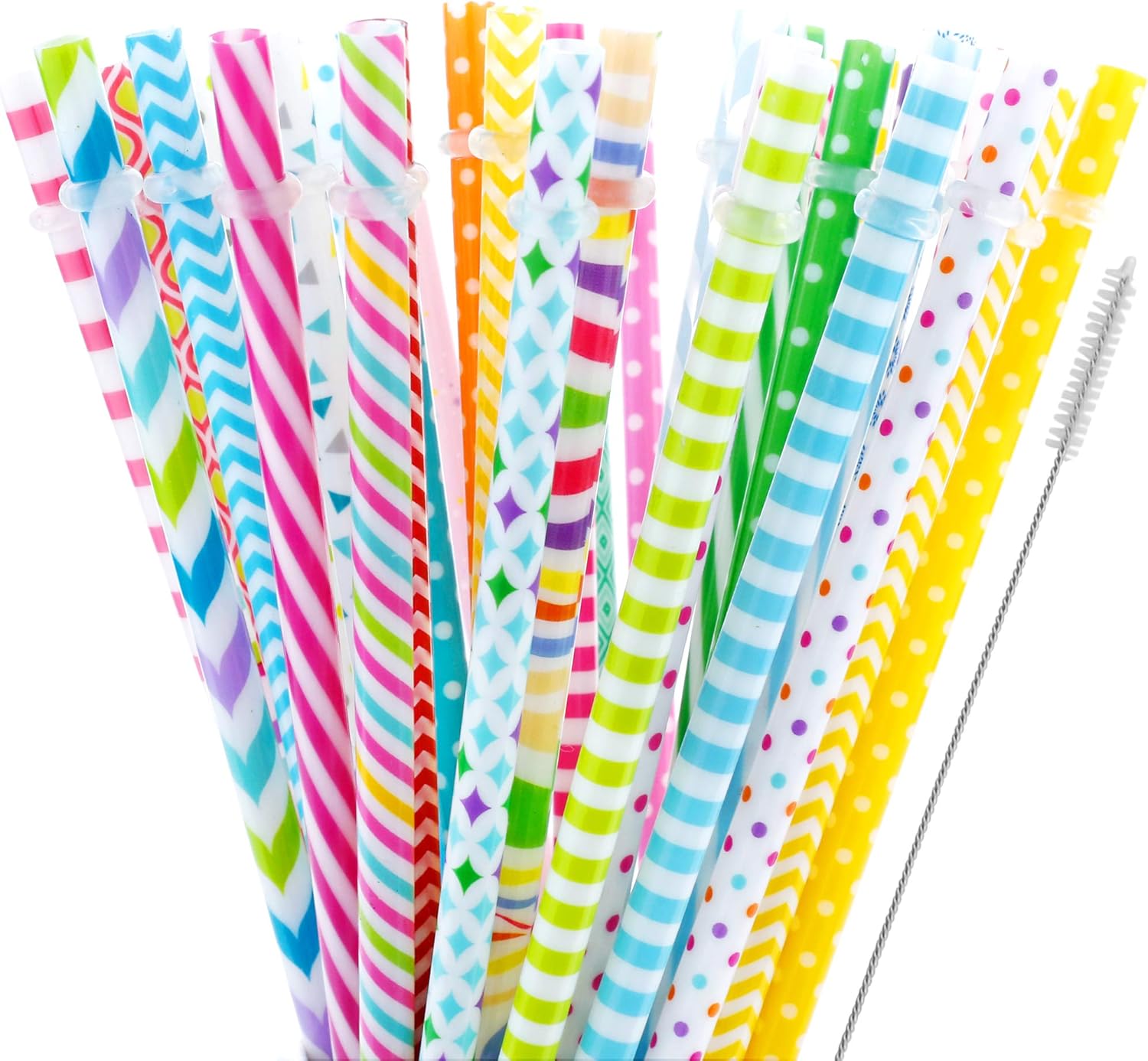JANYUN 40 Pieces Reusable Straws