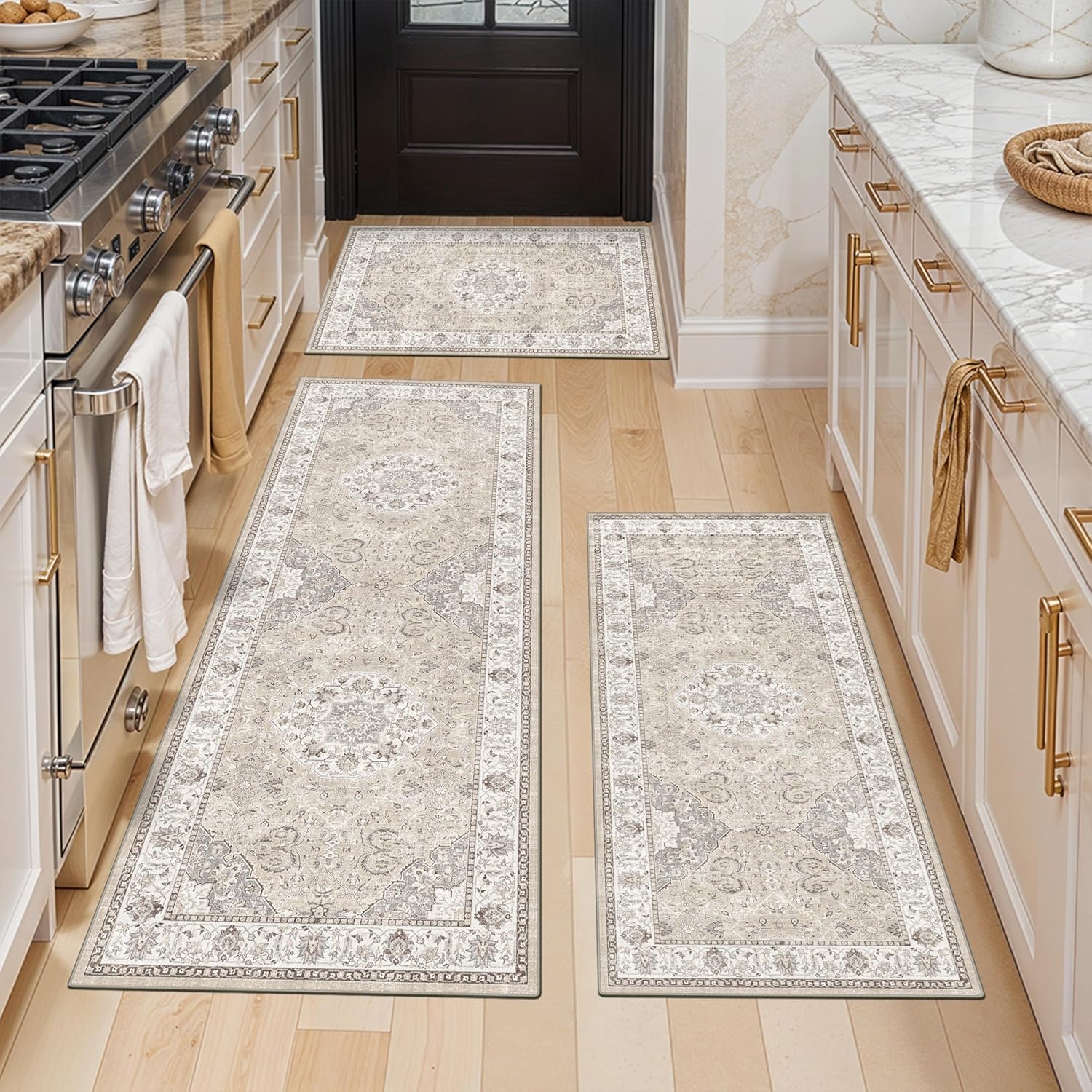 Washable Kitchen Rug Set of 3